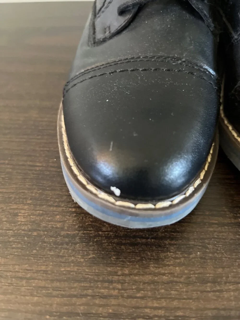 Steve Madden Boys Size 3 Toliverr Black Leather Oxford Dress Shoes Cap Toe